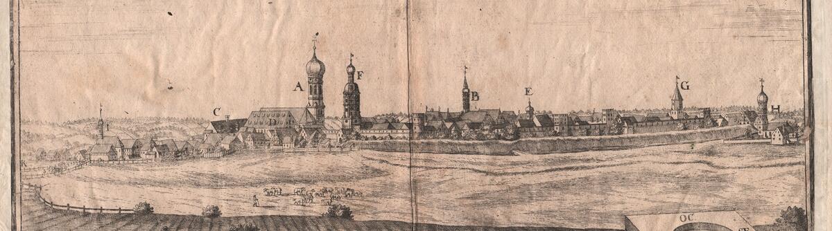 Bild vergrößern: Stich der Stadt Aichach von Michael Wening aus Jahre 1701